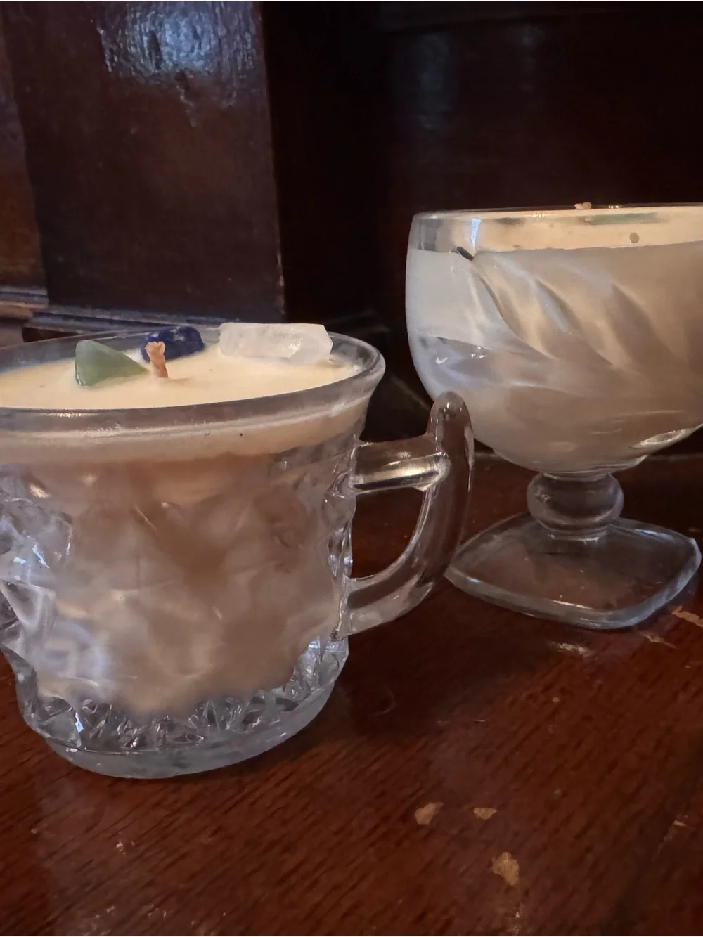 Party Favors Wedding Baby Shower~ soy wax essential oil candles vintage glass